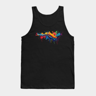 Colorful paint 3d splash. Isolated element on the  transparent background. Tank Top